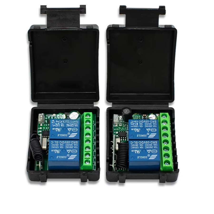 Scimagic-RC 433MHz RF-Fernbedienung mit 2-Kanal-Relaisempfänger in Schwarz für Garagentore, Licht, LED, Lüfter und Motoren (DC 12V 24V 220V) - Bild 6