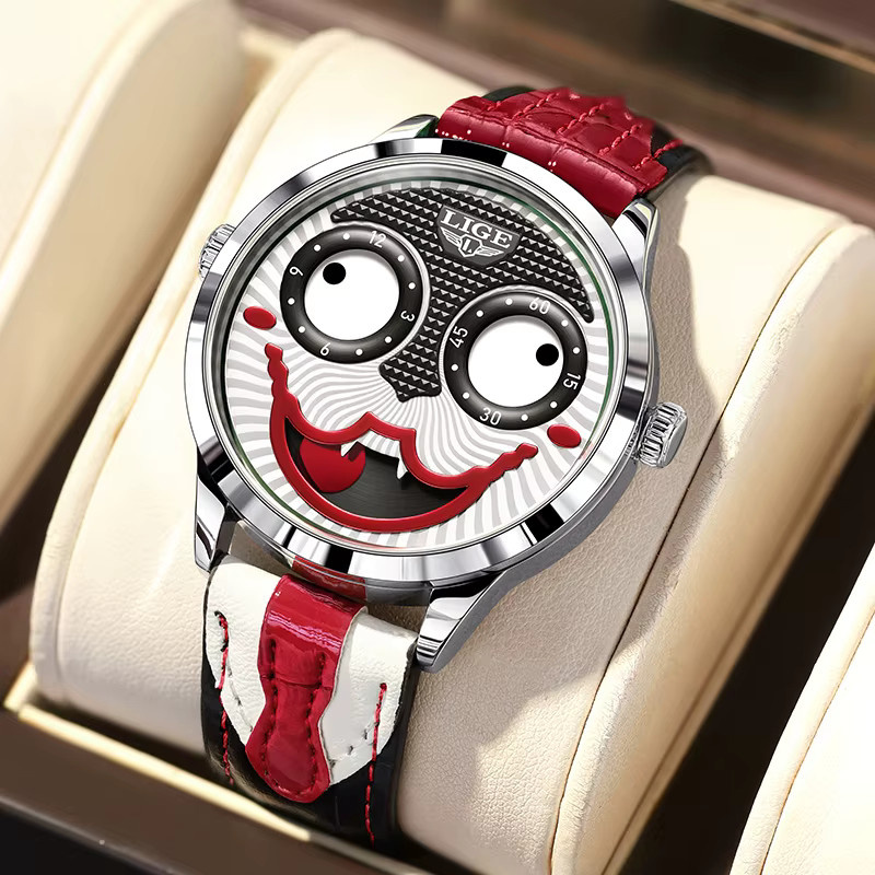 LIGE Armbanduhr Quarz, Leder, Grün, Herren - Bild 2