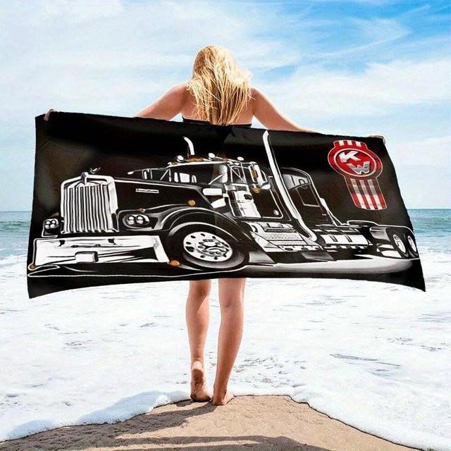 JMG Household Supplies Strandtuch LKW-Fahrer Motiv, Schwarz, Polyester, B/H: 80 x 160 cm - Bild 1