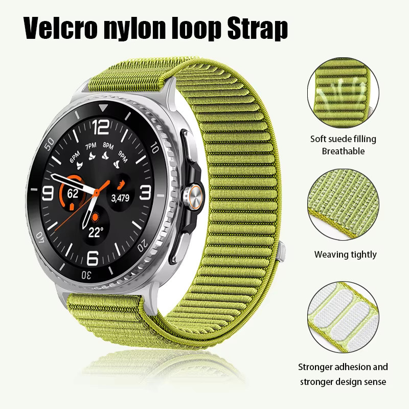 Uhrenarmband Nylon, Klettverschluss, Samsung Galaxy Watch 8 40/44 mm, 46 mm, Unisex - Bild 5