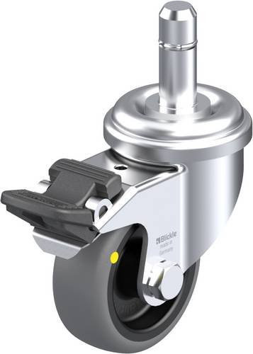 Blickle Lenkrolle LRA-TPA 50G-FI-ELS-ES mit Feststeller, Rad-Durchmesser: 50 mm, Tragfähigkeit: 30 kg, Farbe: Schwarz/Grau/Silber - Bild 1