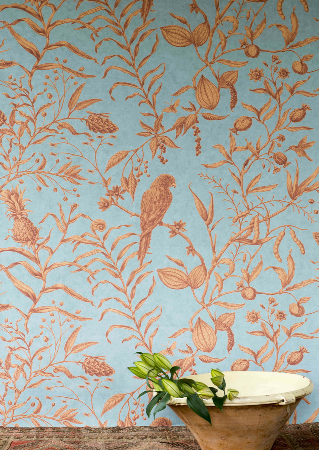 Lewis & Wood Tapete Squawk Jaffa mit floralem Tier- und Botanikmuster in Non-Woven-Qualität Breite: 134 cm - Bild 1