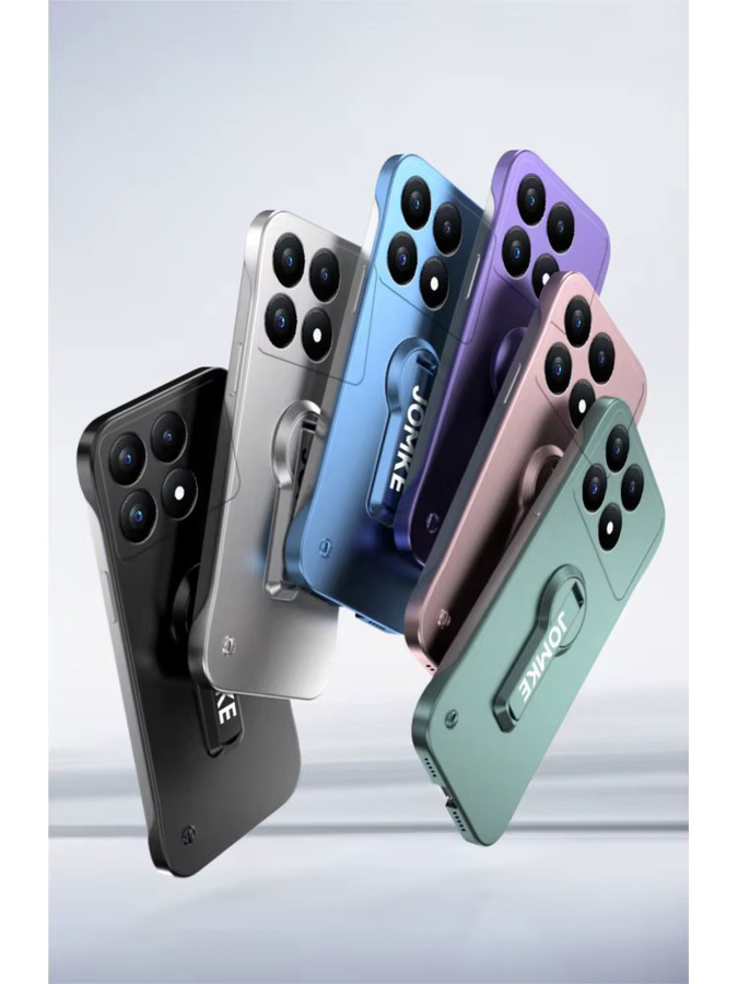 Stoßfeste matte Handyhülle mit 360 Grad Drehhalterung für Xiaomi POCO X7 X6 Pro F7 Ultra F6 F5 Pro in Silber - Bild 6