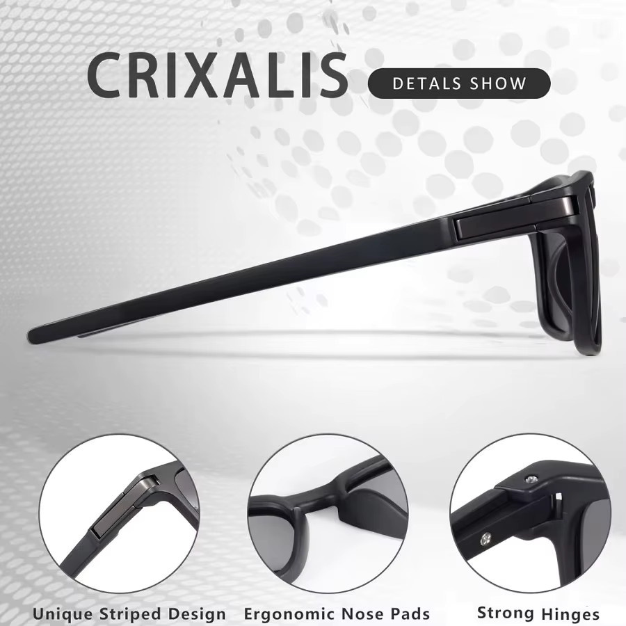 CRIXALIS Sonnenbrille Square, Vollrand, Kunststoff, Schwarz, Unisex, polarisiert - Bild 4
