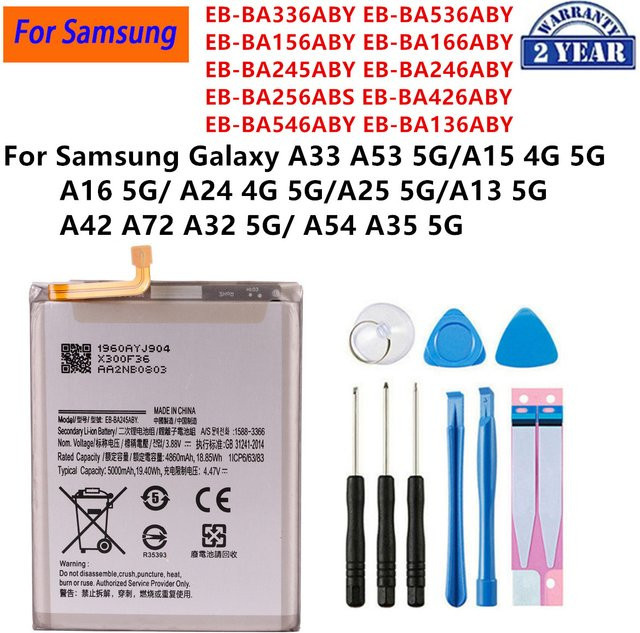 Samsung Akku EB-BA336ABY EB-BA166ABY EB-BA546ABY für Galaxy A33 A53 A25 A13 5G A15 A16 A24 4G 5G A42 A72 A32 A54 A35 5G - Bild 1