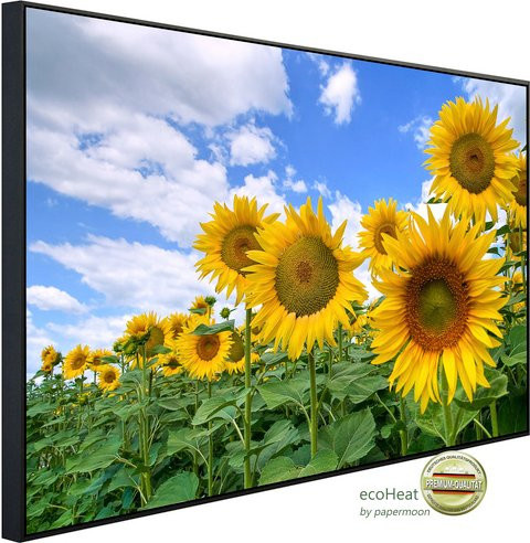 papermoon EcoHeat Infrarotheizung Sonnenblumenfeld mit Matt-Effekt in Bunt, App-Steuerung und Überhitzungsschutz - Bild 1