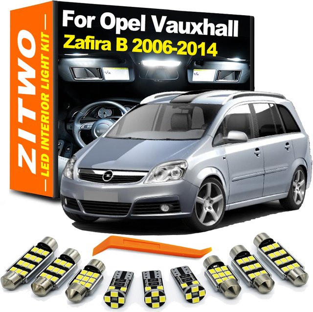 12-teiliges LED-Innenbeleuchtungs-Set für Opel Vauxhall Zafira B mit Canbus-System von Zitwo - Bild 1