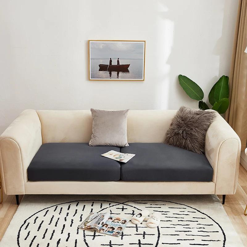 Yiran elastischer Stretch-Sitzkissenbezug für Sofa und Stühle, grau, Polyester - Bild 1