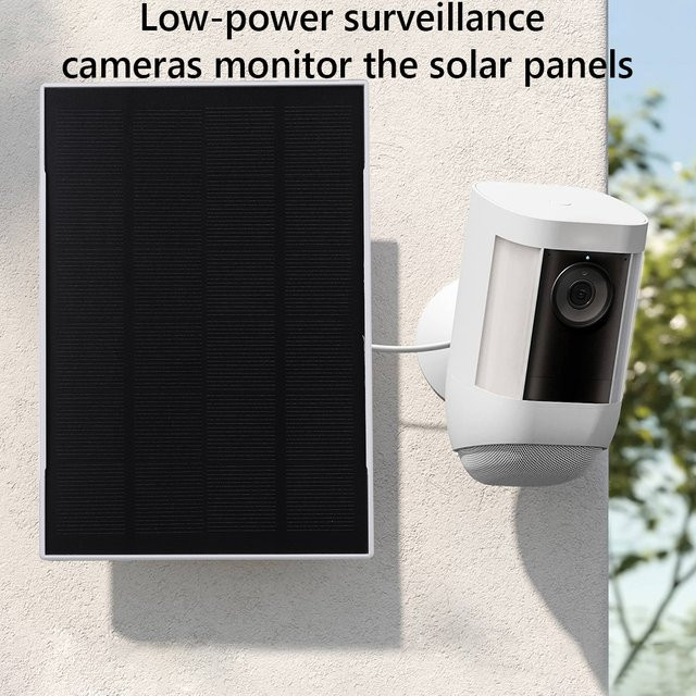 ALLOYSEED Solarpanel-Ladegerät 3W 6V mit 360 Grad verstellbarer Wandhalterung und 3 Meter Ladekabel in Schwarz für Ring Eufy Blink Arlo Kameras - Bild 1