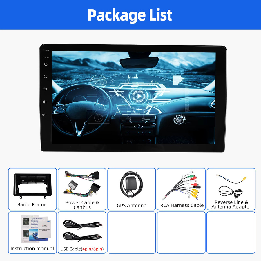 ESSGOO 9 Zoll IPS Touchscreen Autoradio für Opel Astra H 2006-2014 mit Android 15, Wireless Apple CarPlay, Android Auto, GPS, WiFi, Bluetooth und Lenkradfernbedienung, Schwarz - Bild 6
