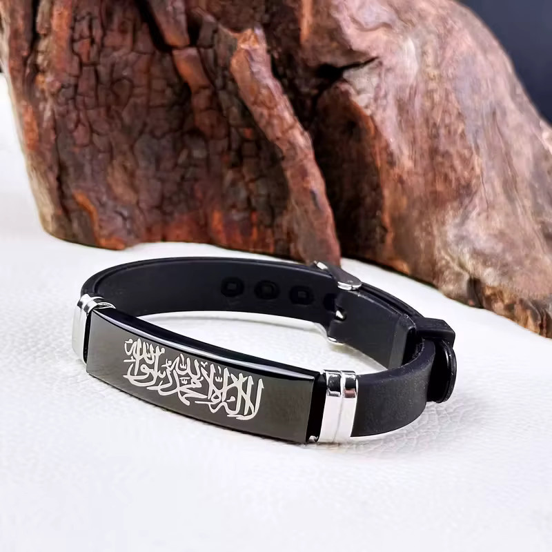 suteyi Armband, Edelstahl, Schwarz, Silber, Unisex - Bild 3