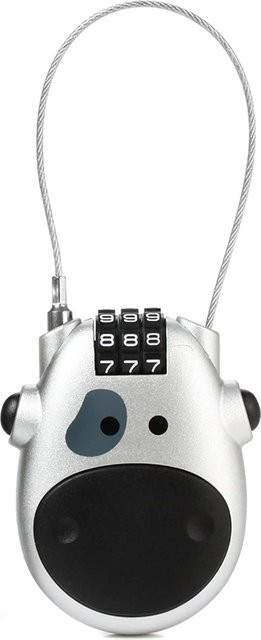 3-stelliges Kabel-Zahlenschloss aus Edelstahl in Silber - Bild 1