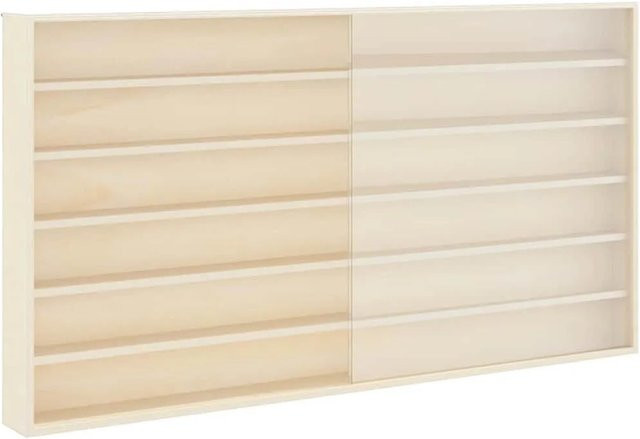 vidaXL Wanddisplay-Case mit Regal in Beige aus Sperrholz, Breite: 100 cm, Tiefe: 8,5 cm, Höhe: 54 cm - Bild 1