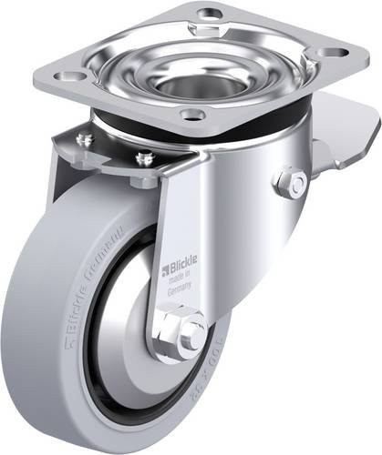 Blickle Stahlblech-Lenkrolle LK-POEV 100XKA-1-ST-SG-FA in Schwarz und Grau mit 100 mm Rad-Durchmesser und einer Tragfähigkeit von 200 kg - Bild 1