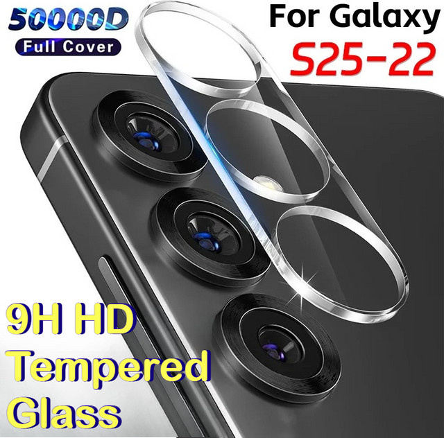 Samsung Kamera-Schutzfolie aus gehärtetem Glas für Galaxy S26 S25 S24 S23 S22 Ultra und FE, transparent, 9H Härtegrad - Bild 1