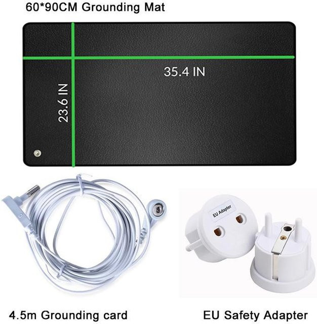 Yiran Health & Beauty Erdungsmatte Schwarz B/B/H: 90 x 60 cm zur Verbesserung des Schlafs mit Erdungskabel für EMF-Schutz und elektrostatische Entladung - Bild 1
