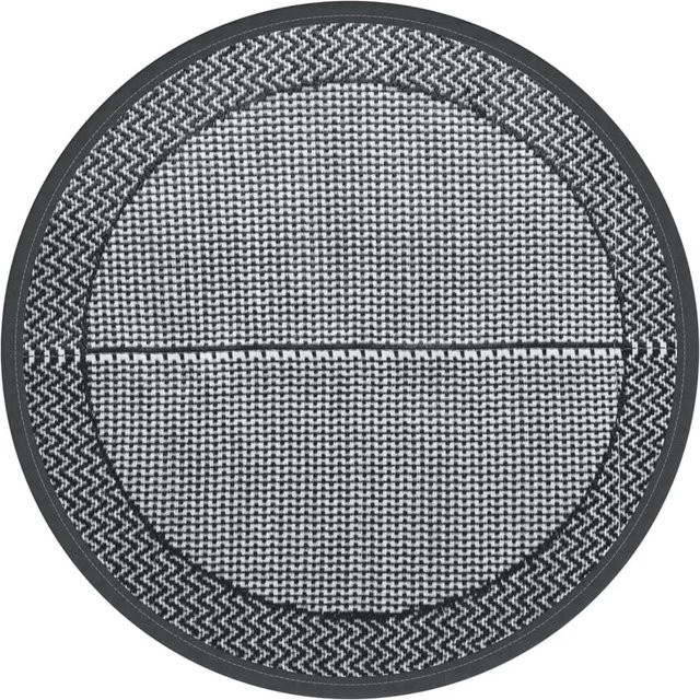 vidaXL Outdoor-Teppich ARAKIL in Grau mit Jacquard-Muster, rund, Durchmesser: 160 cm - Bild 1