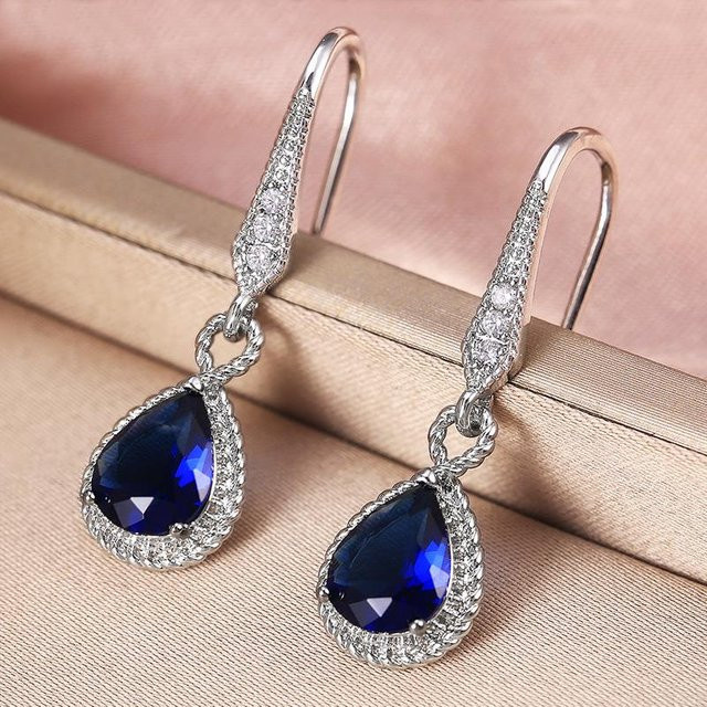 YIRAN Jewelry Tropfenohrringe, Zirkonia, Kupfer, Damen - Bild 1