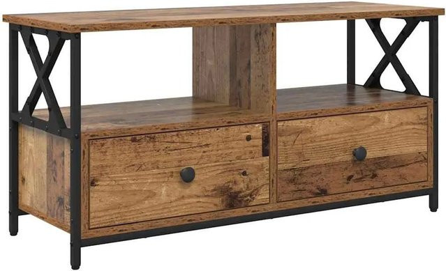 vidaXL TV-Schrank aus Altholz und Stahl in Braun, B/T/H: 90 x 33 x 45 cm - Bild 1