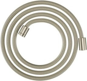 Hansgrohe Textilbrauseschlauch 2000 mit Anti-Twist und Anti-Kink Funktion, Farbe Brushed Nickel/Silber, Länge: 200 cm, Anschluss: 1/2" - Bild 1
