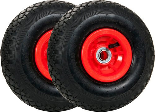 pro-bau-tec Ersatzrad 10113, Durchmesser: 26 cm, 2 Stück, schwarz/rot - Bild 1