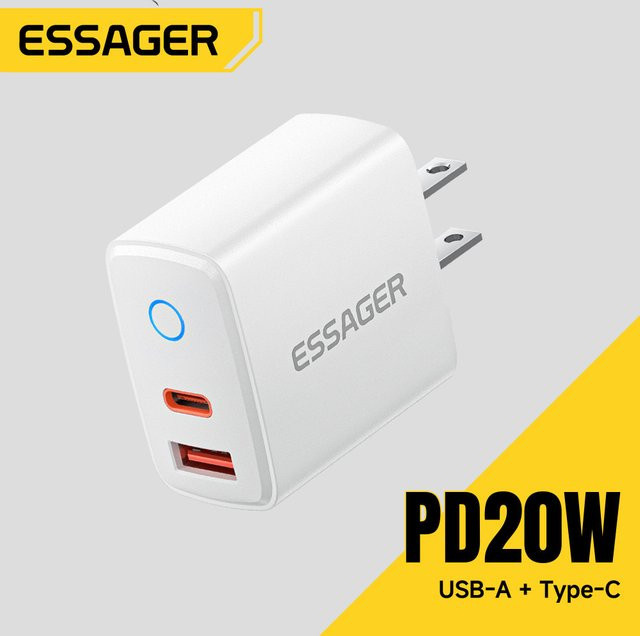 Essager PD 20W USB-C Schnellladegerät in Weiß für iPhone und USB-C Geräte - Bild 1
