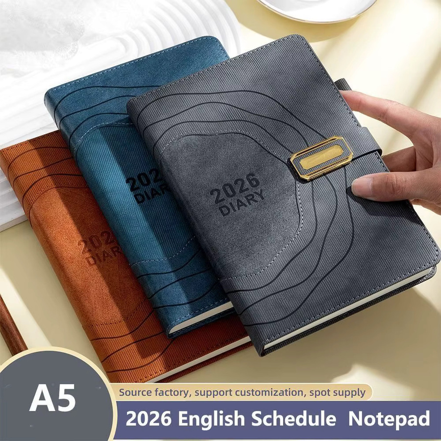 Notizbuch 2026 Zeitplan mit To-do-Liste und täglicher Aufzeichnung, Hardcover, Blau, A5 - Bild 3
