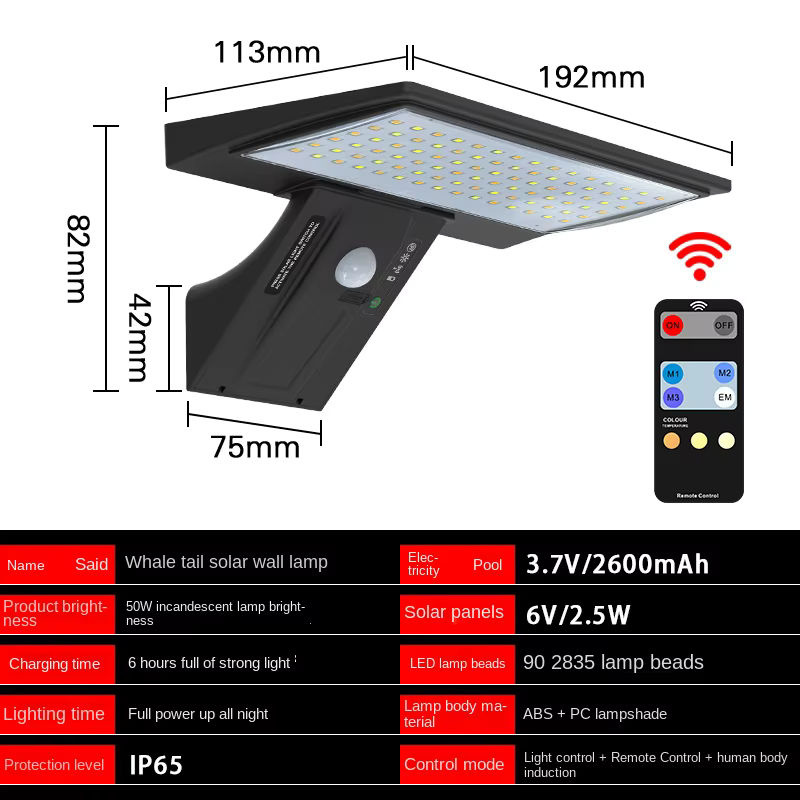 Solar-Außenleuchten mit Bewegungsmelder und 90 LEDs, wasserdichtes Sicherheitsflutlicht in Schwarz für Garten, Hof und Veranda - Bild 2