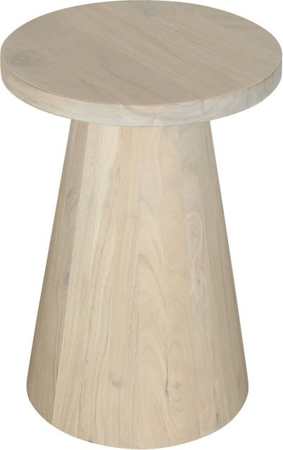 byLIVING Beistelltisch CONE aus Akazienholz in Weiß gekälkt, B/T/H: 40 x 40 x 50 cm - Bild 1