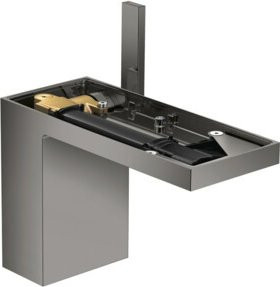 Hansgrohe Axor MyEdition Einhebelmischer für das Waschbecken in Chrom mit Push-Open-Abfluss und wassersparender Funktion - Bild 1