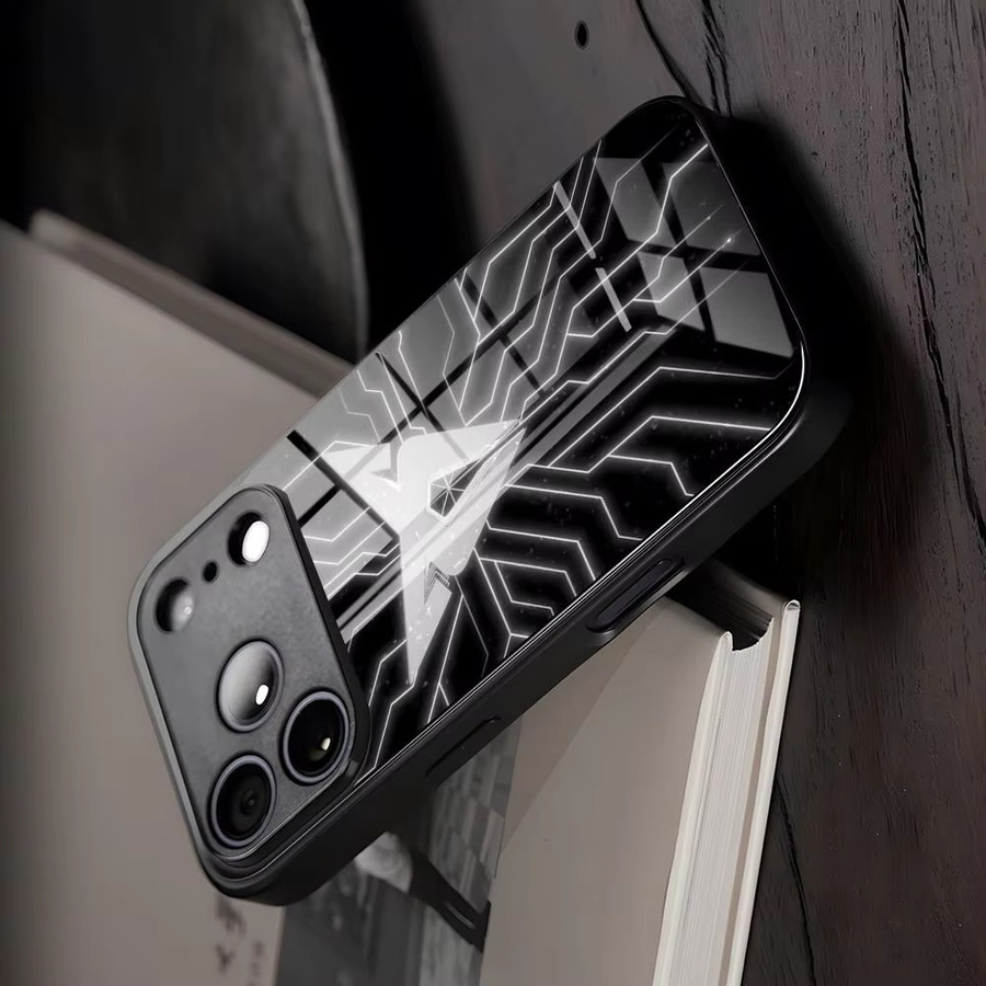 Rastar Handyhülle mit Logo und Licht aus Glas in Schwarz für iPhone und Samsung Modelle - Bild 2