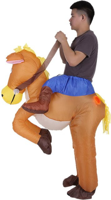 mfySpace Aufblasbares Cowboy-Kostüm, braun, batteriebetrieben - Bild 1