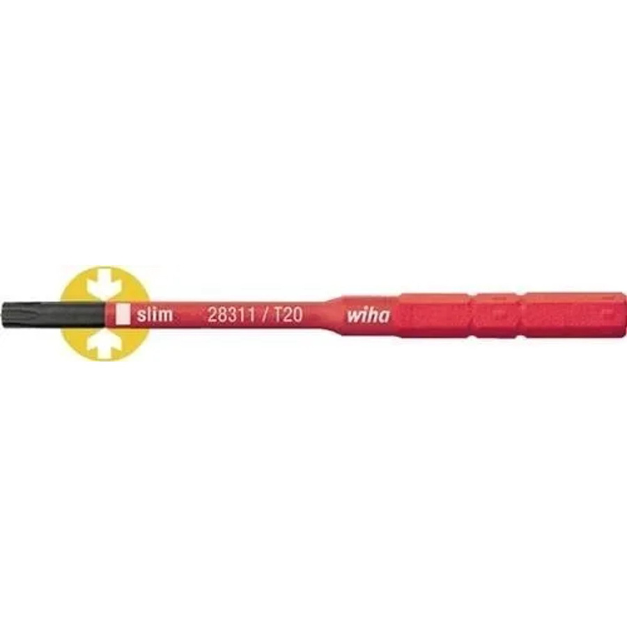 Wiha SoftFinish SlimBit Electric Torx T10 Wechselklinge VDE Isoliert, Farbe: Rot, Material: Edelstahl, Durchmesser: 6,0 mm, Länge: 75 mm - Bild 2