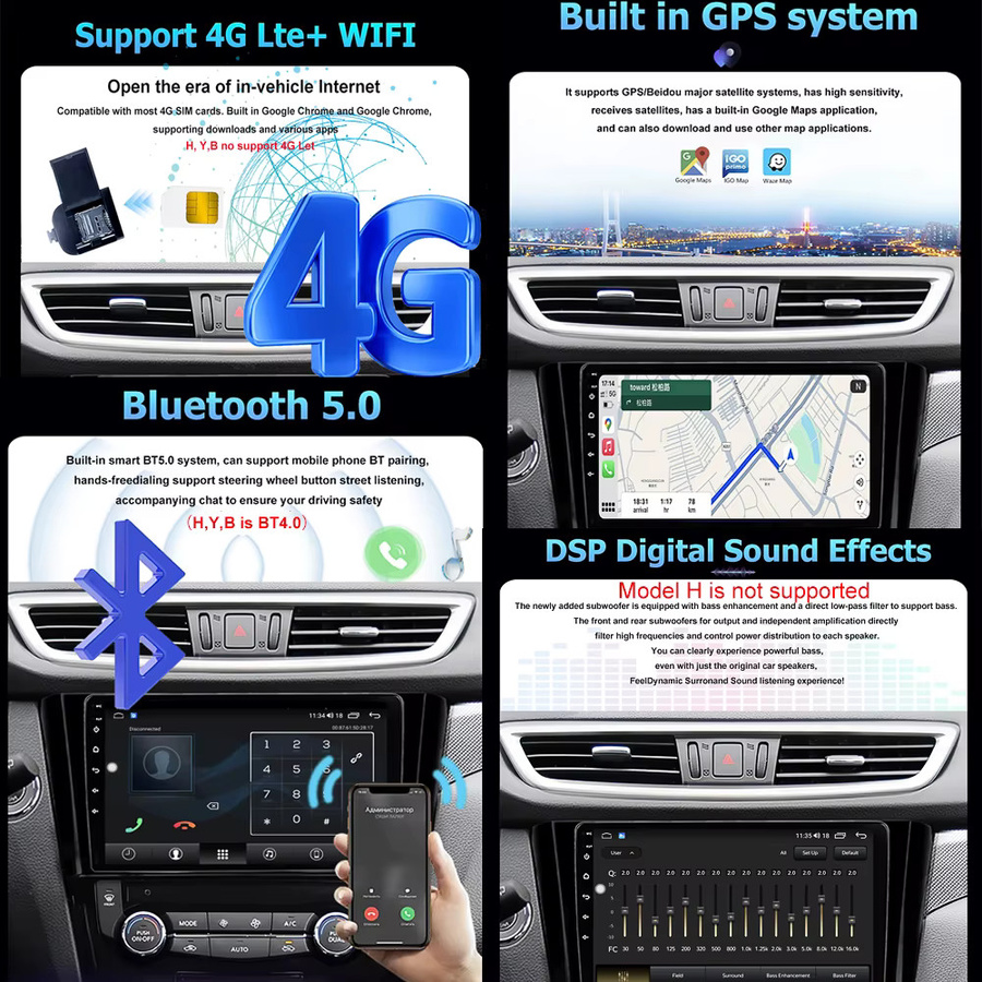 KJ-NAVI Android 16 Multimedia Autoradio für Hyundai Tucson 3 (2015 - 2018) mit Navigation, Wireless CarPlay und Bluetooth in Schwarz - Bild 3