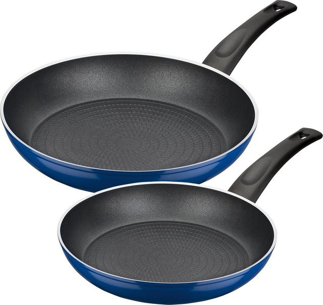 GSW DreamLine Pfannen-Set 2-teilig aus Aluminium mit Non-Stick-Beschichtung in Schwarz und Blau, Durchmesser: 28 cm und 20 cm - Bild 1