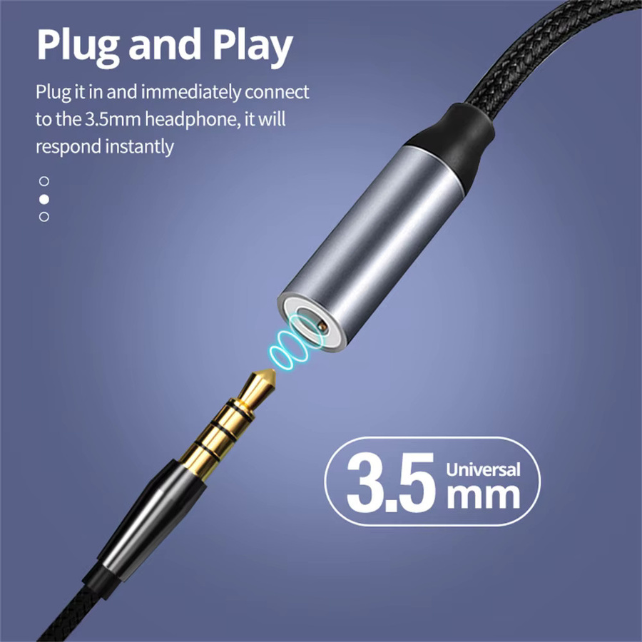 NNBILI USB Typ C auf 3,5 mm Aux-Adapter in Schwarz als Audiokonverter für iPhone 15, Samsung S24, S23 Ultra und Xiaomi 14 - Bild 3