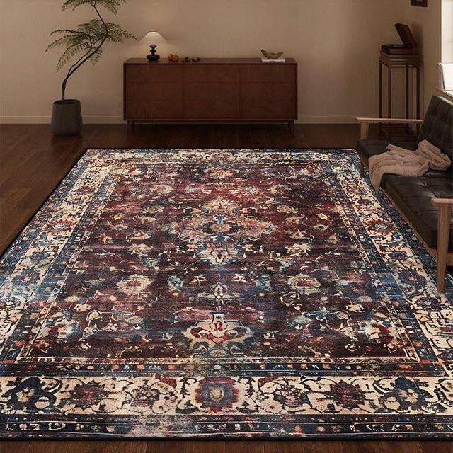 Wucifang Jewelry Perserteppich im Retro-Design, geometrisch und modern, Farbe Schwarz/Mehrfarbig, B/T/H: 200 x 300 cm - Bild 1
