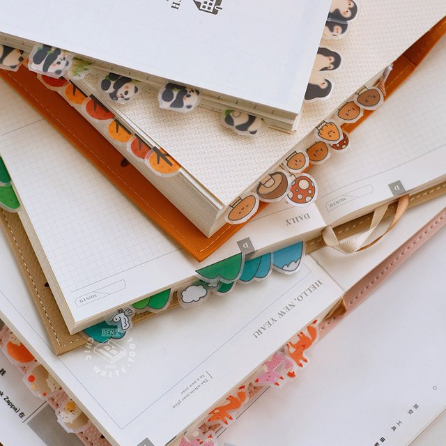 Buntes Index-Etiketten-Set mit Waldmotiven aus Papier zur Klassifizierung von Planern, Tagebüchern und Notizbüchern, Mehrfarbig - Bild 1