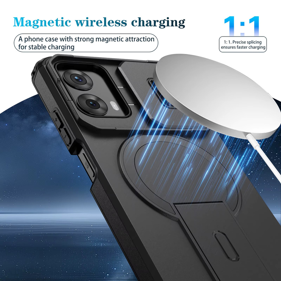 Magnetische Ringhalterung Handyhülle für Motorola G Play Power und Motorola Edge G, Android Phone Case in Schwarz oder Orange - Bild 5