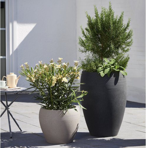 Pflanzgefäß SCHEURICH LINEO HIGH in Schwarz-Grau, Durchmesser: 39,2 cm, Höhe: 54 cm - Bild 1