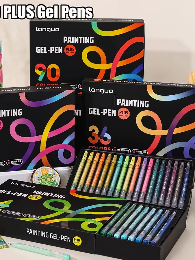 LANGUO Glitzer-Gelstifte Set in Multicolour mit 1,0 mm Stiftstärke für Journaling und DIY-Malerei - Bild 5