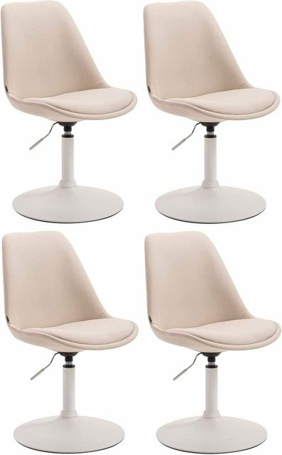 CLP 4er Set Esszimmerstühle Maverick aus Stoff, höhenverstellbare Drehstühle mit Trompetenfuß in modernem Design - Bild 1
