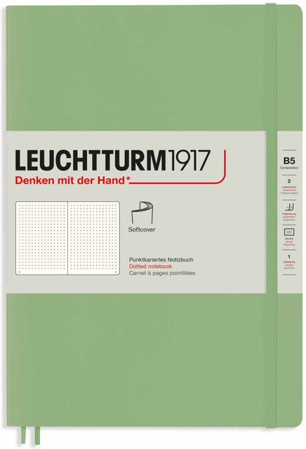 LEUCHTTURM1917 Notizbuch Composition dotted Softcover B5 in Salbei - Bild 1