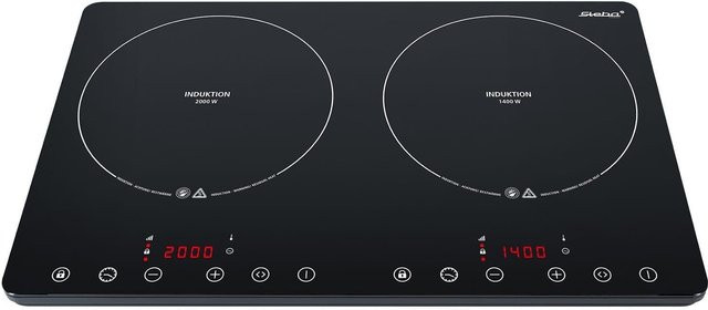 Steba IK 650 SLIM Induktions Doppelkochplatte in Schwarz mit Glasoberfläche und Timer - Bild 1