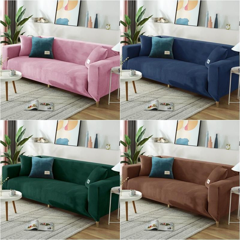 A Family Of Home Textiles Samt-Plüsch-Sofabezug Stretch-All-Inclusive Couchbezug für 3-Sitzer, Breite: 190-230 cm - Bild 2