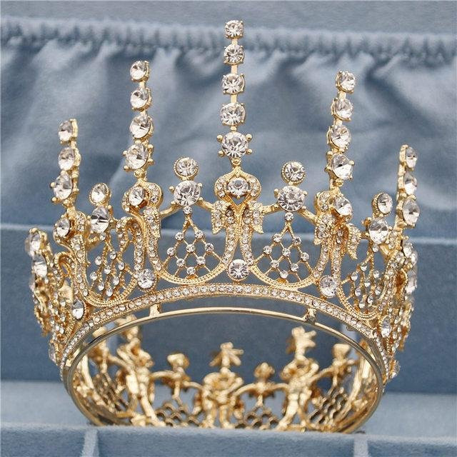 Wucifang Jewelry Tiara, Gold, Kristall, Vintage, Damen, Hochzeit - Bild 1