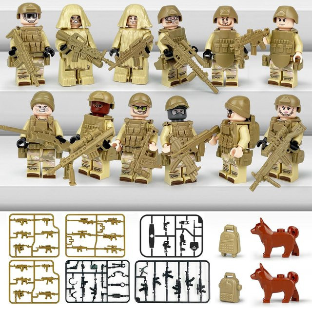 MagicMonkey City Polizei SWAT Marines Krieger Minifiguren 12-teiliges Set - Bild 1