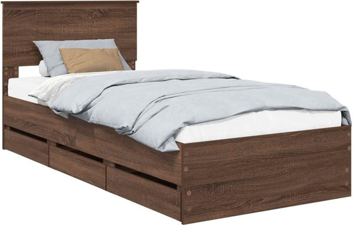 Modernes Funktionsbett aus Holzwerkstoff von vidaXL in Braun, B/T: 90 x 190 cm - Bild 1
