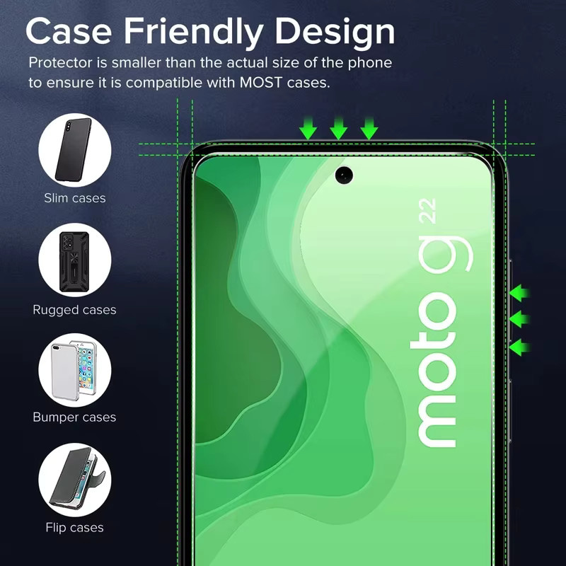 3er-Set gehärtetes Glas Displayschutzfolie für Motorola Moto G10 G20 G30 G50 G60 G100 G200 G31 G41 G51 G71 G22 G52 G82 e40 E20 in Transparent - Bild 2