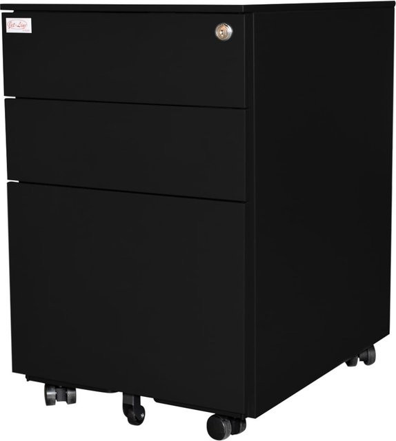 Jet-line Rollcontainer Schwarz mit Rollen für das Büro - Bild 1